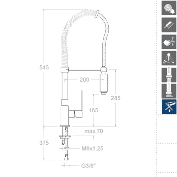 Смеситель для кухни Ramonsoler Kitchen профессиональный 4966