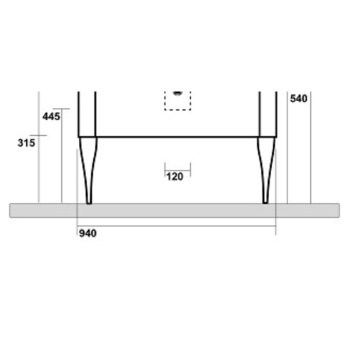 Ножки для базы под раковину Kerasan Waldorf комплект 2шт, хром 919490
