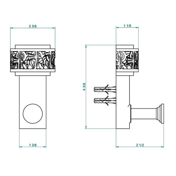 Крючок одинарный THG Paradise U5C-A02-517 хром
