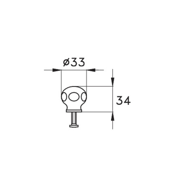 Мебельная ручка Stella Italica D33 мм. 1084/33 хром IT 10022 CR00