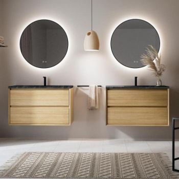 Тумба под раковину Nofer COOL с 2 ящиками 80x45x54 CL.080.MUD орех