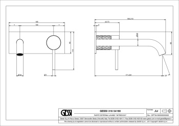 Смеситель для раковины Gessi 54190.708 медь