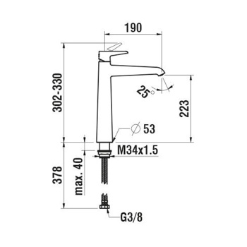 Смеситель для раковины Laufen Val HF901714100000 хром