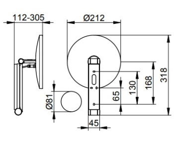 Косметическое зеркало с подсветкой Keuco Ilook_move 21 17612299002 увеличение х5, красное золото шлифованный