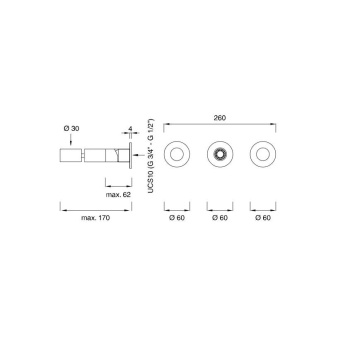 Смеситель для ванны CЕА Design Cartesio CAR 96 S с гибким изливом сталь