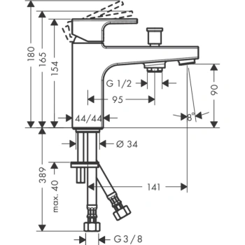 Смеситель на борт ванны Hansgrohe Vernis Shape 71464000, хром
