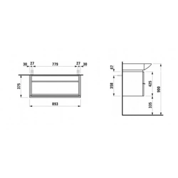 Тумба с раковиной Laufen Palace 4.0125.1.075.475.1+1270.2
