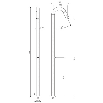 Душевая колонна с одним выходом OUTSIDE Fima Carlo Frattini Outdoor нержавеющая сталь F5970X1CINOX