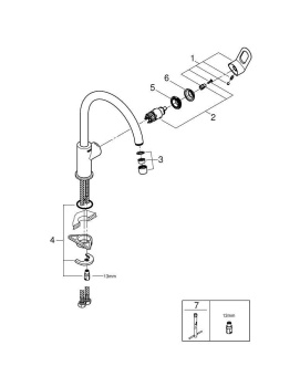 Смеситель однорычажный для мойки, GROHE BauLoop, хром, 31368000