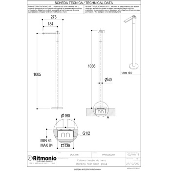 Смеситель для раковины Ritmonio Dot316 PR50DF201INOX нержавеющая сталь