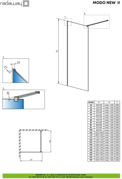 Душевая перегородка Radaway Modo New Black II 95 Frame 389095-54-56