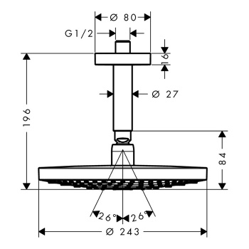 Верхний душ Hansgrohe Raindance Select S 26467000