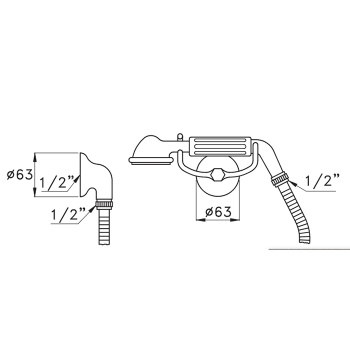 Ручной душ с креплением к стене и выпуском Stella Roma , хром RM 03109 CR00