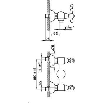 Смеситель для душа без душевого комплекта Cisal Arcana America хром AA00044121