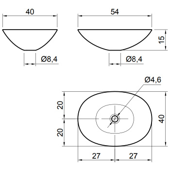 Раковина Antonio Lupi Servo 54х40, без отв., белый А0002423856