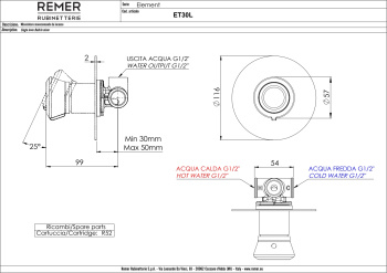 Смеситель для душа Remer Element  черный матовый ET30LNO