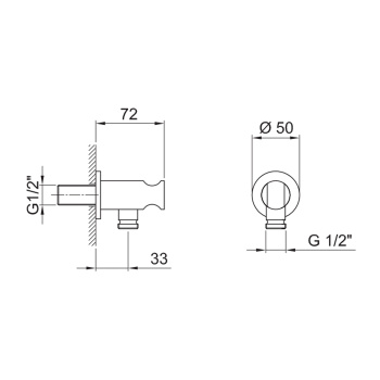Шланговое подсоединение Fantini Nice Matt British Gold PVD 91 P6 9323