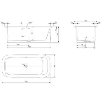 Ванна из искусственного камня KNIEF Glam 170x80 0600-081-02
