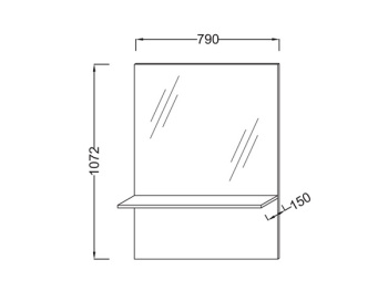 Зеркало Jacob Delafon Struktura 79 EB1213-N18, Белый Блестящий