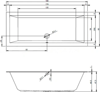 Акриловая ванна Riho 190x80 BT0400500000000 (B135001005)