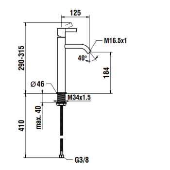 Смеситель для раковины высокий Laufen Kartell 3.1133.8.004.120.1 хром