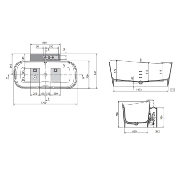 Ванна из искусственного камня Novellini Infinitive 184x90 INF1170752AD-UU