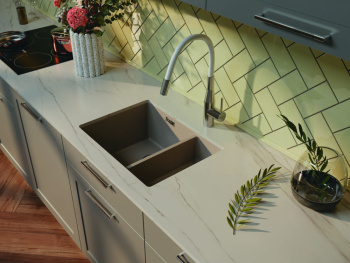 Мойка кухонная Omoikiri Kata 55-2-U-SA бежевая 4993421