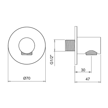 Вывод из стены для душевой лейки Almar, хром E095040.CR