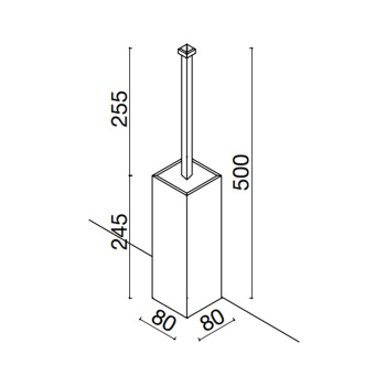 Ершик для унитаза Oasis Square напольный, хром 0SQR00905000008CR