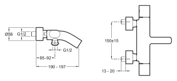 Смеситель для ванны с душем Jacob Delafon Talan E10105RU-CP