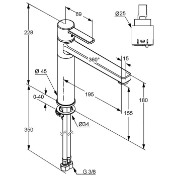 Смеситель Kludi Zenta 389738675 для кухонной мойки
