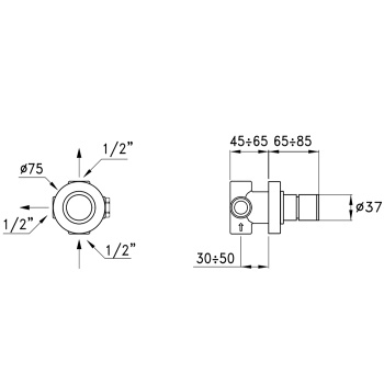 Встраиваемый переключатель для душа Stella Bamboo 0/153 на 2 выхода, хром BT 01202 CR00