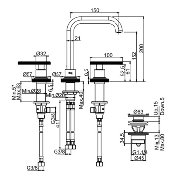 Смеситель для раковины Fima Carlo Frattini Park Lane F1301ZL click-clack, бронза