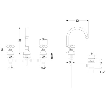 Смеситель для раковины высокий Devon&Devon City UTCI100ACR хром