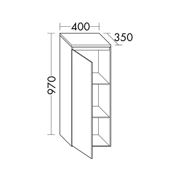 Burgbad Yso Шкаф подвесной 40x35x97 см, цвет: светло-серый глянцевый UHHE040 L F2155