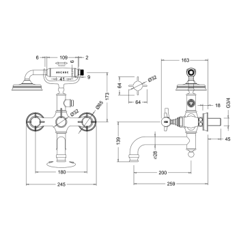 Смеситель для ванны Burlington Arcade ARC 2019 CHR хром