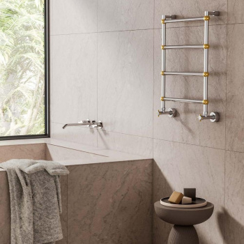 Полотенцесушитель водяной Margaroli Sole 464TS4708BN 76X52.5 никель