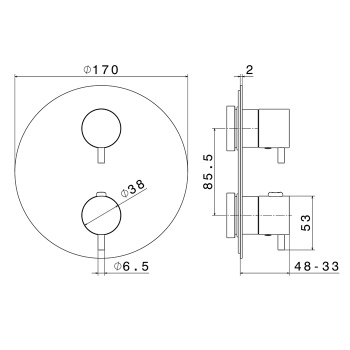 Смеситель для душа термостат Newform X-steel 316 с переключателем до 5 источников, для 31061/31020/27888/27889, PVD Brushed copper bronze 69663EX.59.067