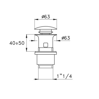 Донный клапан Stella Completamenti click-clack, хром UN 09200 CR00