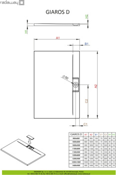 Душевой поддон Radaway Giaros D 900 M3GRD9080