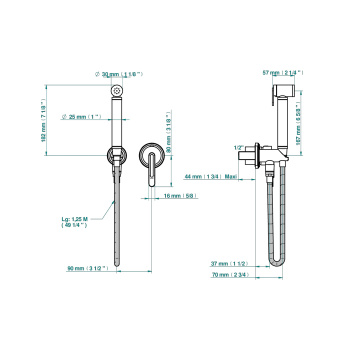 Гигиенический душ THG Corvair U8D-A02-5840/MBG хром