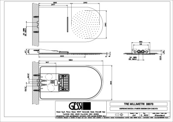 Верхний душ Gessi Tremillimetri 33073.726 Warm Bronze Brushed PVD