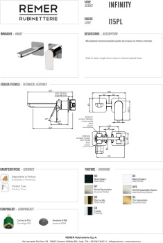 Смеситель для раковины Remer Infinity I15PL хром