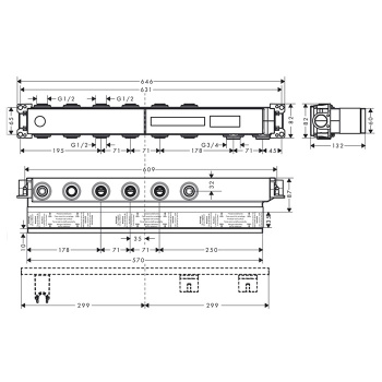 Скрытая часть для 4 потребителей Hansgrohe RainSelect 15312180