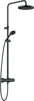 Kludi Logo Душевая система для душа, с термостатом., Ø245/96 мм, 1/3 режима, черный матовый