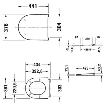 Сиденье для унитаза быстросъемное Duravit D-neo 0021690000 (второй арт. 0021690096) белый