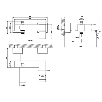 Смеситель для ванны Gessi Rettangolo K 53013.031 Chrome