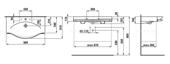 Тумба с раковиной Laufen Palace 4.0125.1.075.475.1+1270.2