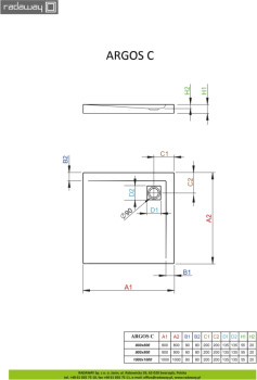 Душевой поддон Radaway Argos C800 800 4AC88-01
