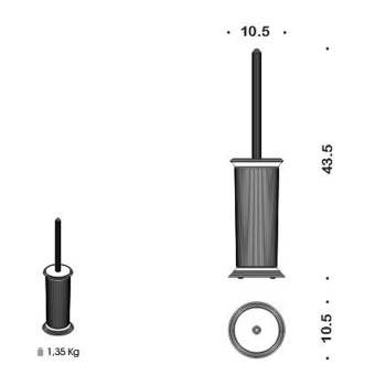 Туалетный ерш Colombo Hermitage напольный, античная бронза/матовое стекло B3306.OA-VAN